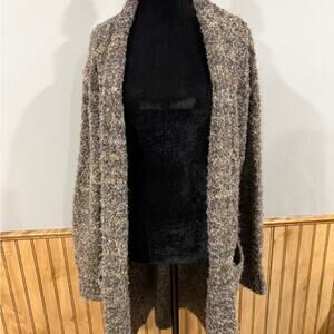 William Rast Textured Gray Boucle Long Cardigan Size Small